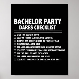 Affiche Mariage futur marié liste de contrôle Funny Bachel