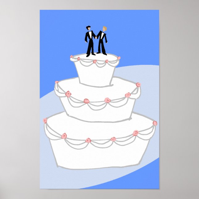Affiche Mariage Gâteau Deux Pièces (Devant)