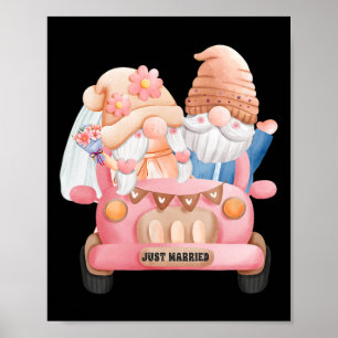 Affiche Mariage Gnome vient de se marier mariée nouvelle m