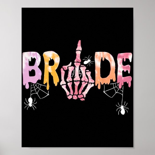 Affiche Mariage gothique Épouse squelette d'Halloween Spoo (Devant)