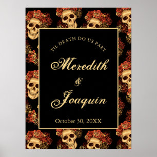 Affiche Mariage gothique personnalisé de bienvenue Hallowe