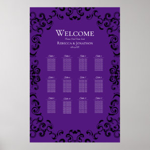 Affiche Mariage gothique violet et noir