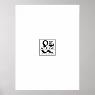 Affiche Mariage Guestbook Signature Board - Mr & Mrs.