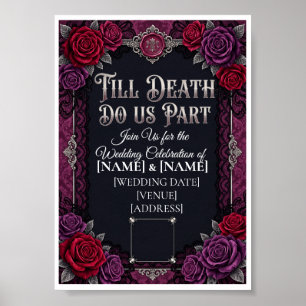 Affiche Mariage Halloween gothique jusqu'à ce que la mort