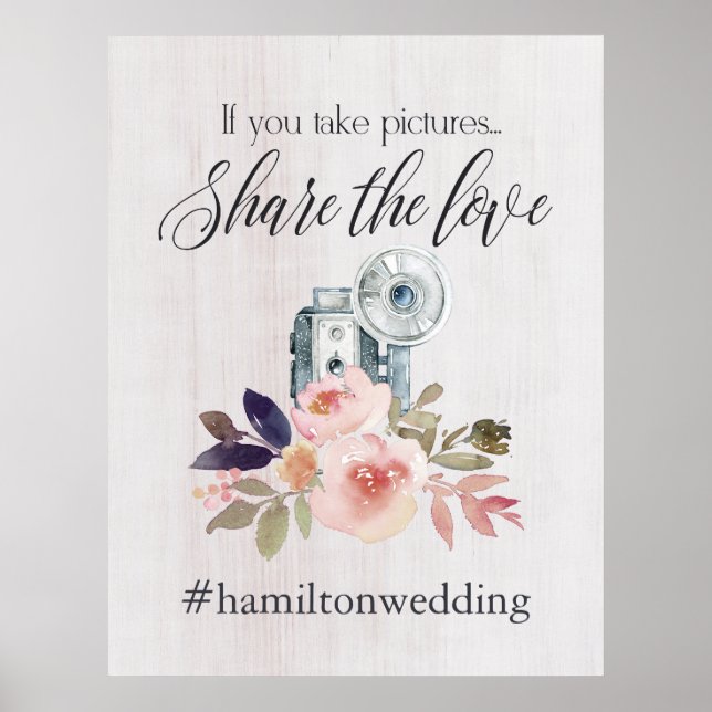 Affiche Mariage hashtag panneau instagram (Devant)