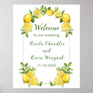 Affiche Mariage italien citron vert accueil