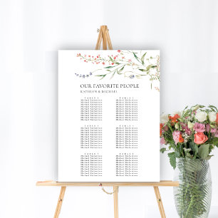 Affiche Mariage Jardin Floral Fleur Sauvage 6 Plan de Tabl