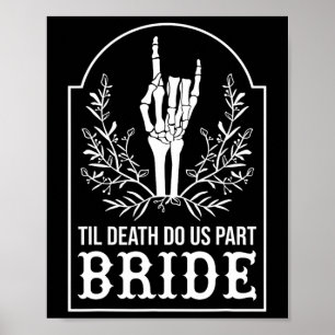 Affiche Mariage jumelé des couples mariés de squelette de 