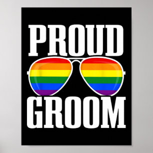 Affiche Mariage Lgbtq - Drapeau Gay pride - Groom Squad -