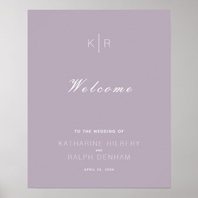 Affiche Mariage Lilac simple et moderne Dusty (Devant)