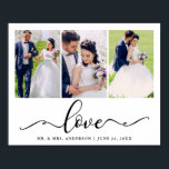 Affiche Mariage Love Elegant noir Script 3 Photo<br><div class="desc">Mariage Love Elegant Black Script 3 Photo Poster</div>