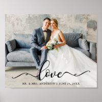 Mariage Love Elegant Script Bride et Groom Photo