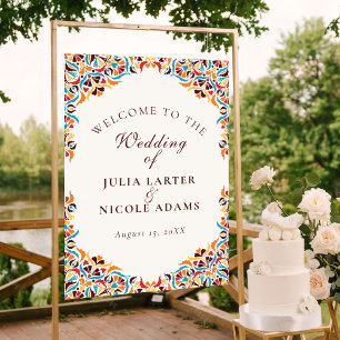 Affiche Mariage Luxueux Fantaisiste Style Bordure Florale