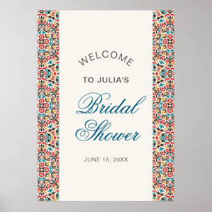 Affiche Mariage Mandala Géométrique en Treillis Marocain