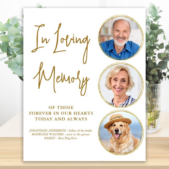 Affiche Mariage Mémorial Élégant Or Souvenir Affectueux Ph (Créateur téléchargé)