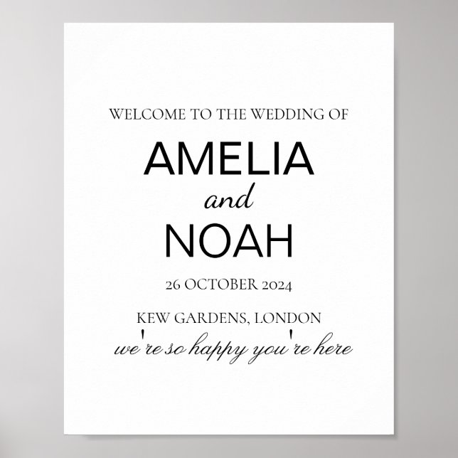 Affiche Mariage minimaliste amusant mariage mariage (Devant)