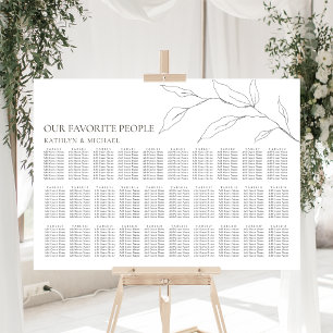 Affiche Mariage minimaliste en feuille d'olive 30 Table as