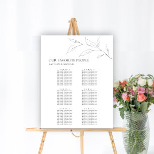 Affiche Mariage minimaliste en feuille d'olive 6 Siège de 