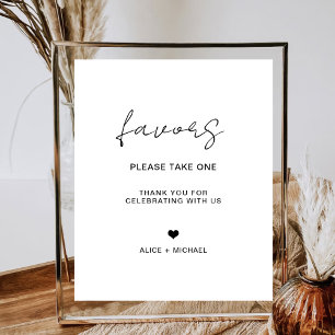 Affiche Mariage minimaliste Faveurs Boho Fête des mariées 