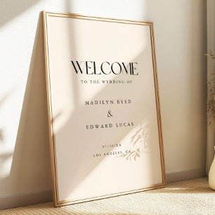 Affiche Mariage Minimaliste Typographie Gras Ivory Bienven