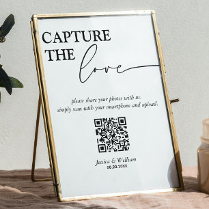 Affiche Mariage moderne Capture Le Code Love Qr Signer