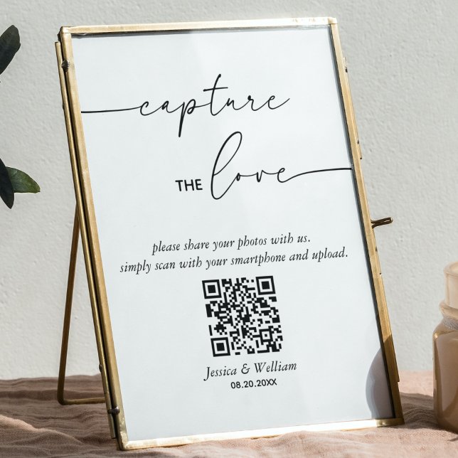 Affiche Mariage moderne Capture Le Code Love Qr Signer (Créateur téléchargé)