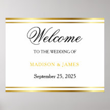 Mariage Moderne Élégant Bienvenue Écriture Dorée