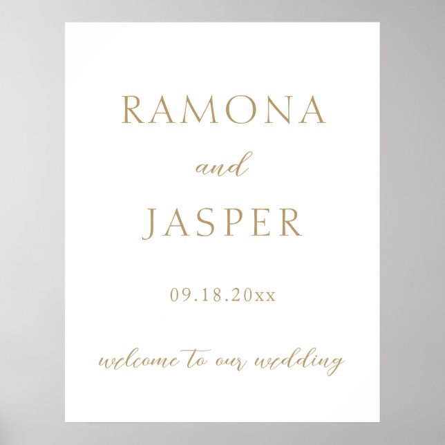 Affiche Mariage moderne Gold Bold (Devant)