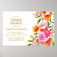 Mariage moderne rose orange aquarelle floral