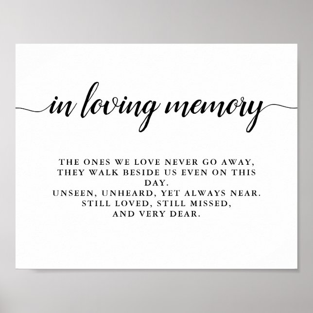 Affiche Mariage Monogramme Noir & Blanc Moderne (Devant)