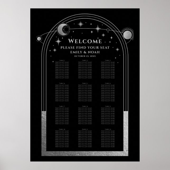 Affiche Mariage mystique Black Silver Sun Moon Stars (Devant)
