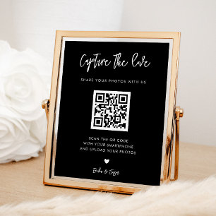 Affiche Mariage noir contemporain Capturez le signe d'amou