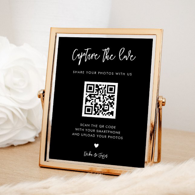 Affiche Mariage noir contemporain Capturez le signe d'amou (Créateur téléchargé)