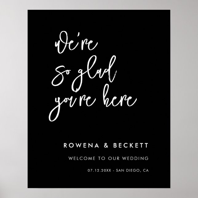 Affiche Mariage noir contemporain Tellement content que tu (Devant)