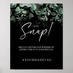 Affiche Mariage Noir de Verdure Moderne Oh Snap
