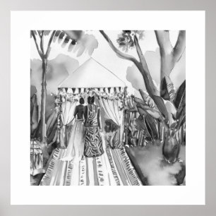 Affiche Mariage noir et blanc