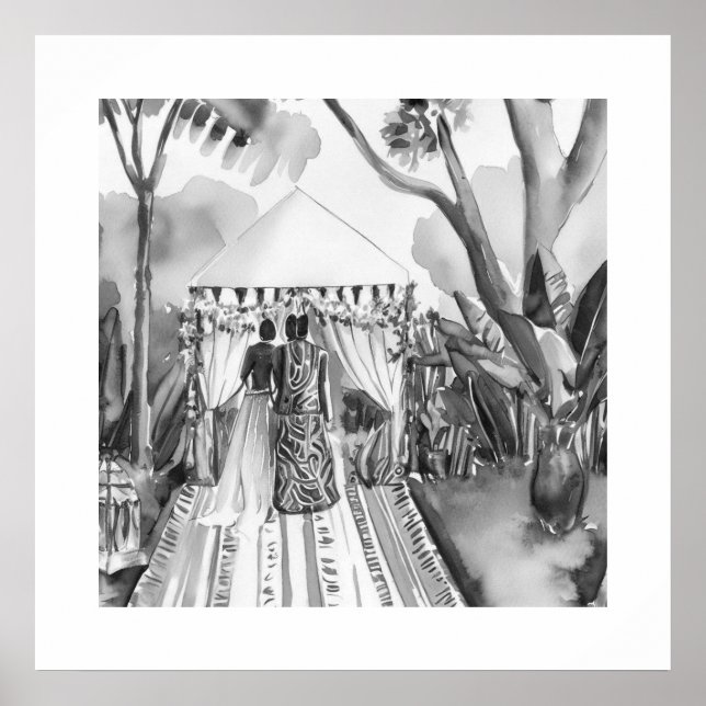 Affiche Mariage noir et blanc (Devant)