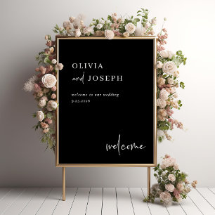 Affiche Mariage noir simple, moderne et minimaliste