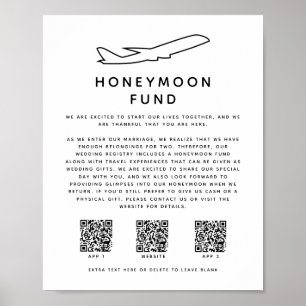 Affiche Mariage numérique 3 QR Code Honeymoon Fund