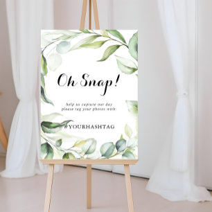 Affiche Mariage Oh Snap Aquarelle Eucalyptus Vert