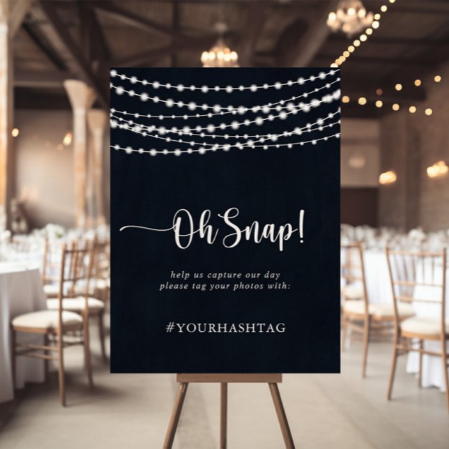 Affiche Mariage Oh Snap Rustic String Lights (Créateur téléchargé)