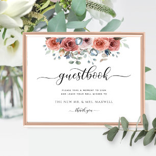 Affiche Mariage ou autre, Floral bienheureux, Signe de liv