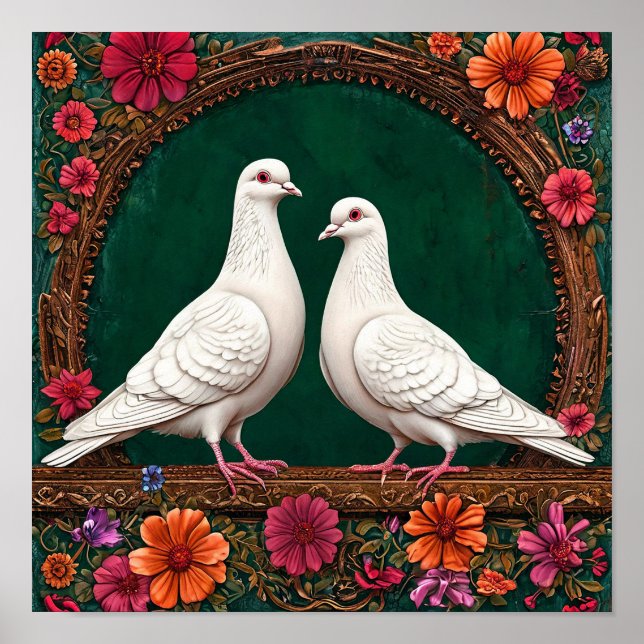 Affiche Mariage paisible colombes amour harmonie 🕊️💞🌿✨ (Devant)