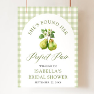 Affiche Mariage Parfait Moderne Gingham Vert pour une Fête