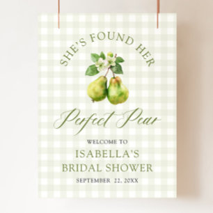 Affiche Mariage Parfait Paire Moderne Vert Gingham