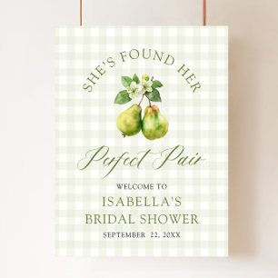 Affiche Mariage Parfait Paire Moderne Vert Gingham