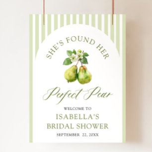 Affiche Mariage Parfait Poire Gingham Vert Moderne