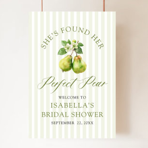 Affiche Mariage Parfait Poire Gingham Vert Moderne