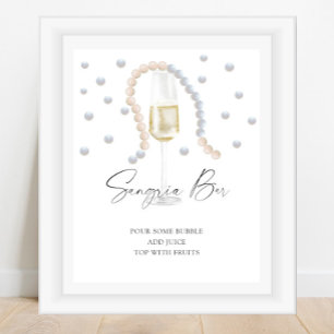 Affiche Mariage : Perles et Prosecco - bar à sangria