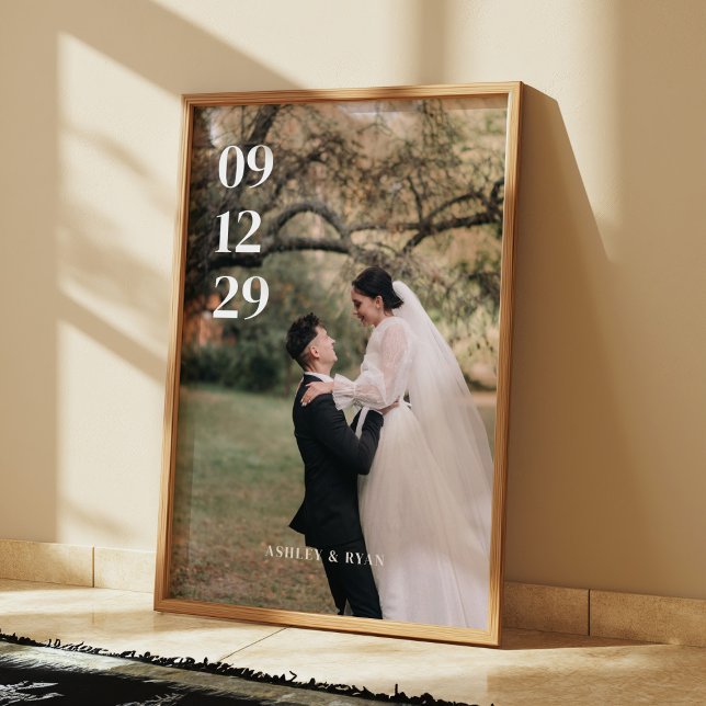 Affiche Mariage personnalisé avec photo complète moderne e (Créateur téléchargé)